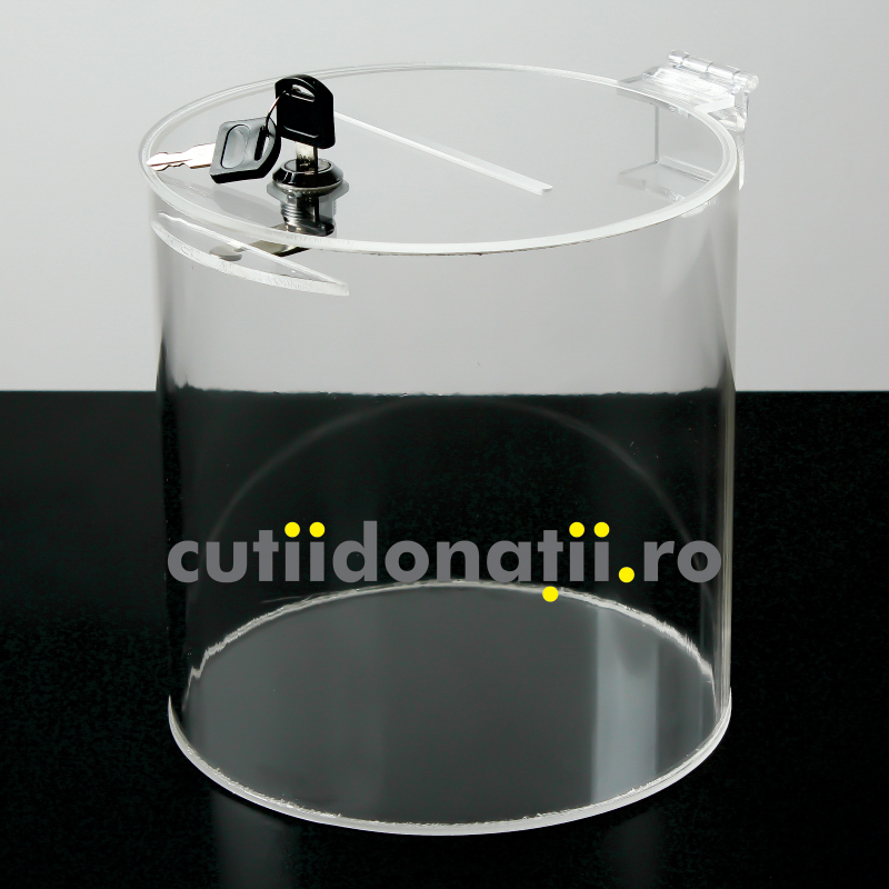 urna donatie plexiglas cilindrica